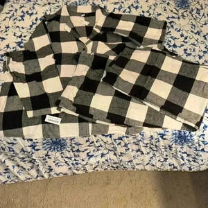 Old Navy Women’s black and white buffalo plaid flannel pajamas size 4X, NWT
